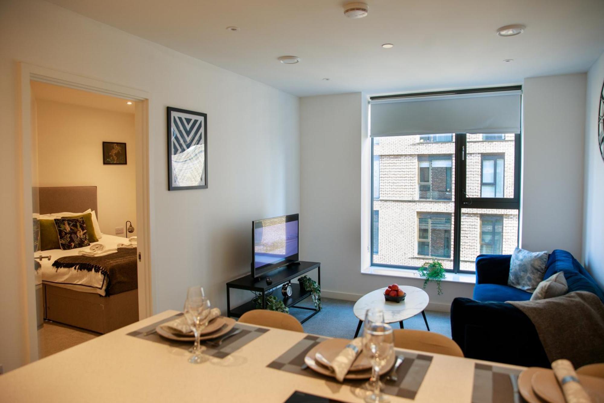 Trafford Suite Modern 1 Bed With Cinema Room Manchester Bagian luar foto