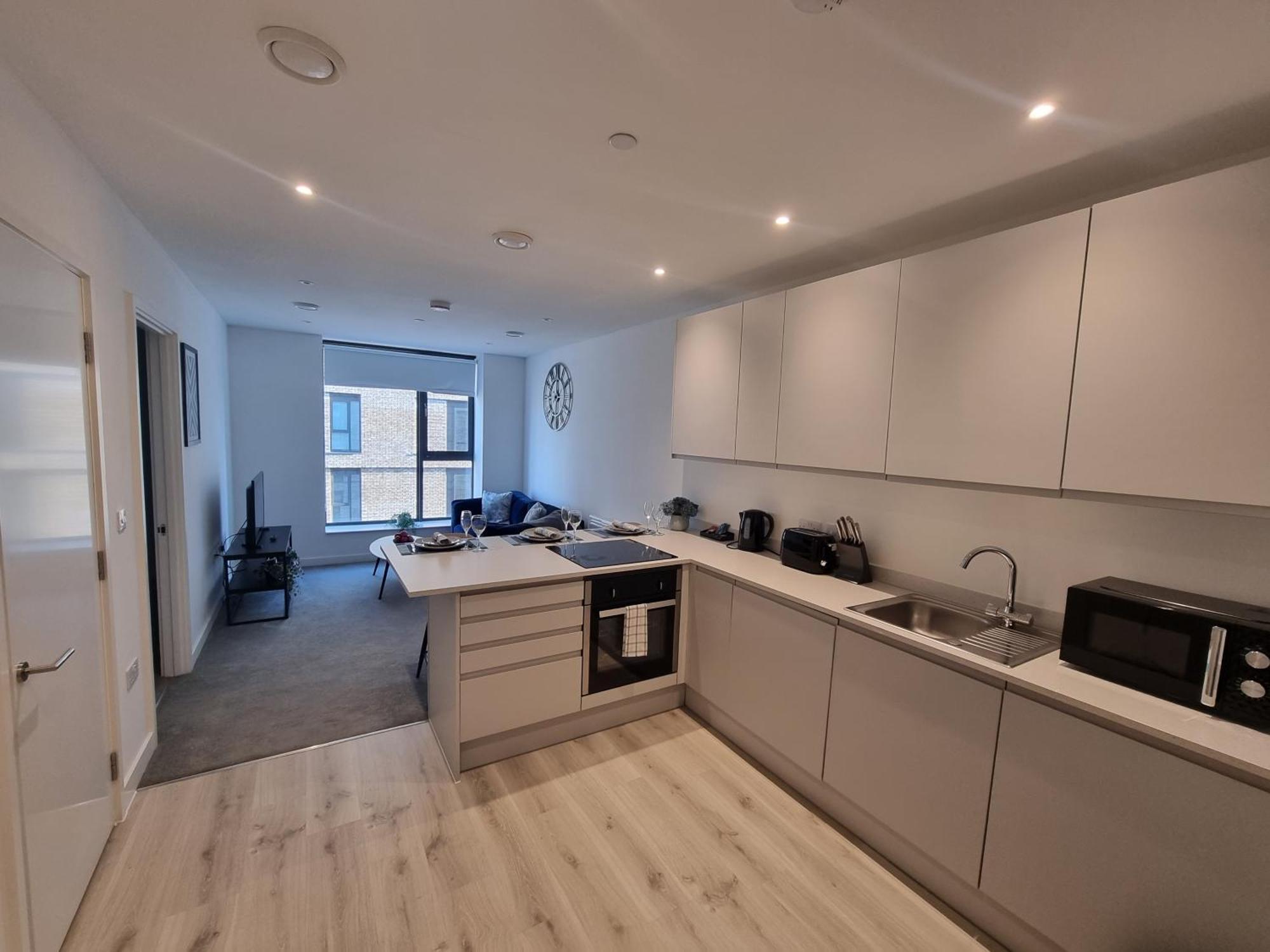Trafford Suite Modern 1 Bed With Cinema Room Manchester Bagian luar foto